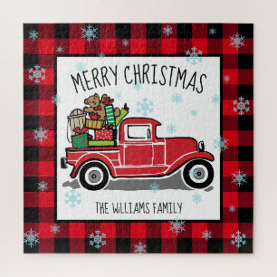 Puzzle Camión vintage con Navidades de juguetes Añadir pl