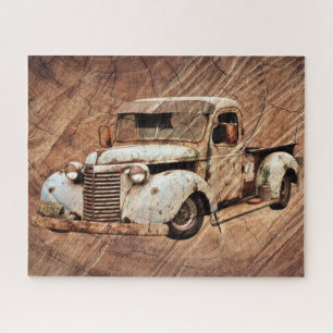Puzzle Camión Vintage Rustic Wood