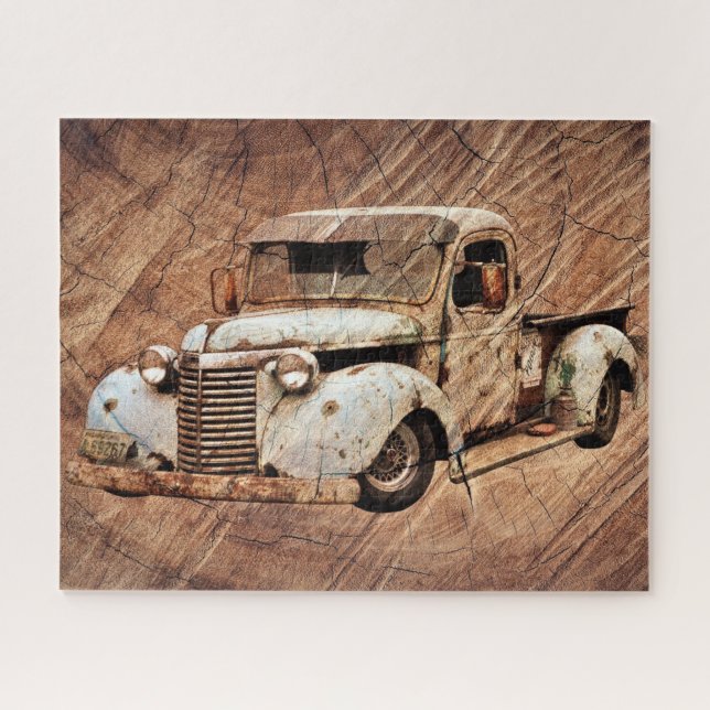 Puzzle Camión Vintage Rustic Wood (Horizontal)