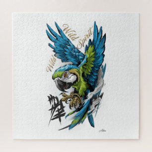 Puzzle Camisa de manga larga Wild Spirit Macaw