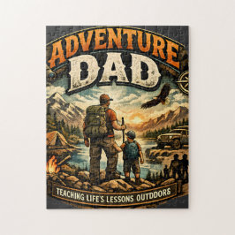 Puzzle Camiseta Adventure Dad – Camping al aire libre vin