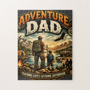 Puzzle Camiseta Adventure Dad – Camping al aire libre vin