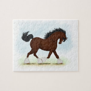 Puzzle Camiseta de caballo Clydesdale bayo