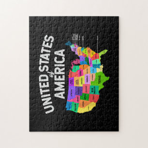 Puzzle Camiseta del Mapa de Estados Unidos regalo de viaj