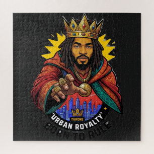 Puzzle Camiseta gráfica de hombre Urban Royalty Born To R