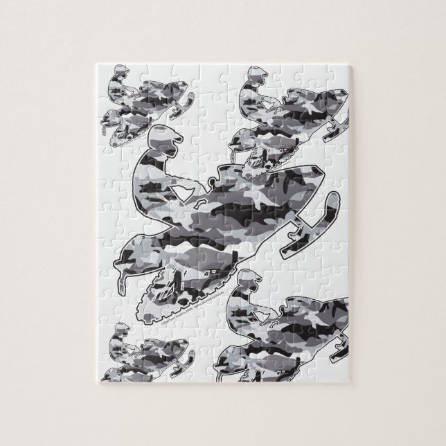 Puzzle Camoflage gris Snowmobiler (Vertical)