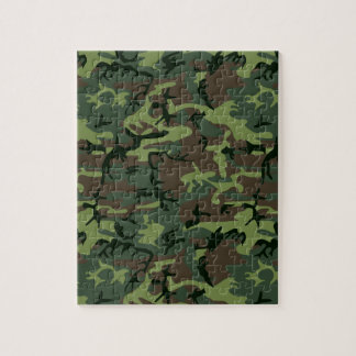 Puzzle Camouflage Camo Green Brown Pattern