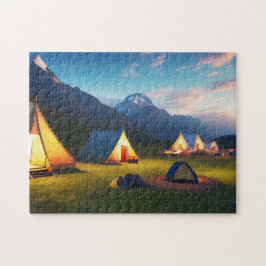 Puzzle Campamento Montañoso de Arte Campestre 2 Foto Romp