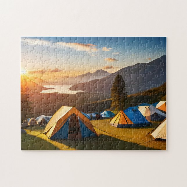Puzzle Campamento montañoso de arte Sunrise Camp 4 Photo  (Horizontal)