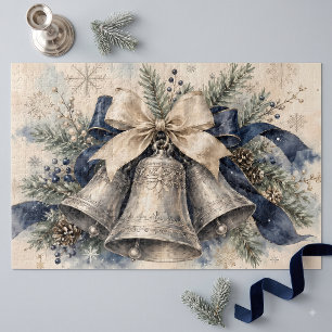 Puzzle Campanas de Navidad de plata elegantes en acuarela
