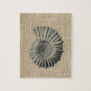Puzzle campanilla de moda costera de burlap en french