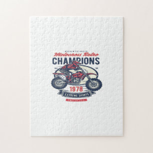 Puzzle campeones de motocross retro