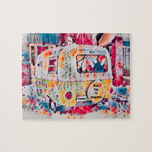 Puzzle Camper retro viaje por carretera a la felicidad