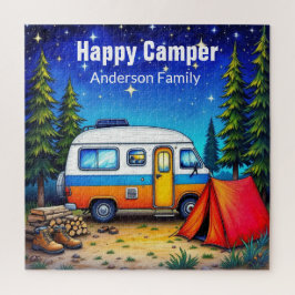 Puzzle Campervan Blue Green Watercolor