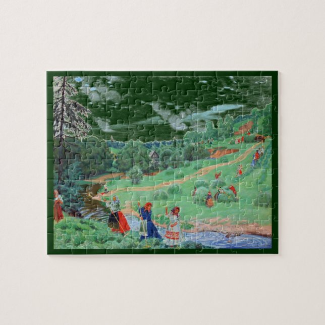 Puzzle Campesinos en un campo (Horizontal)