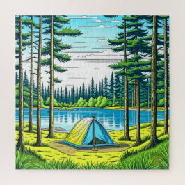 Puzzle Camping de carpas temáticas en los bosques