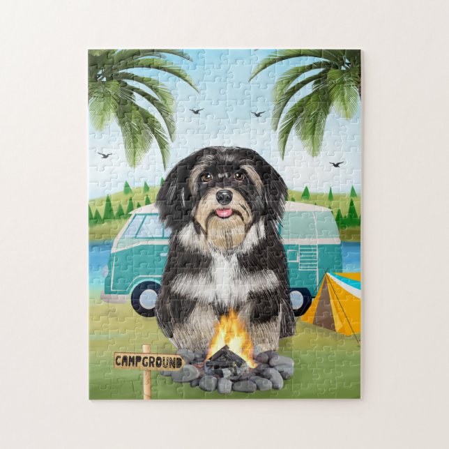 Puzzle Camping de Perro Havanés (Vertical)