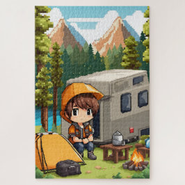 Puzzle Camping en pixel art