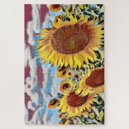 Puzzle Campo artístico del arte digital de los girasoles
