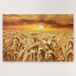Puzzle Campo de atardecer y trigo