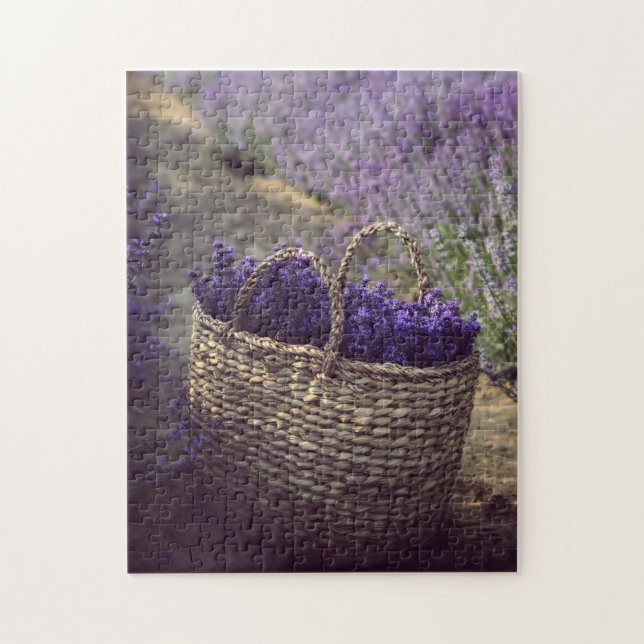 Puzzle Campo De Flores De Lavanda Con Bolsa Completa De F (Vertical)