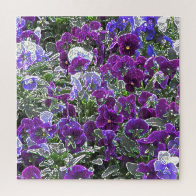 Puzzle Campo De Flores Púrpura 8420 Pansies (Vertical)