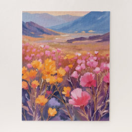 Puzzle Campo de flores silvestres | Pintura de paisaje fl