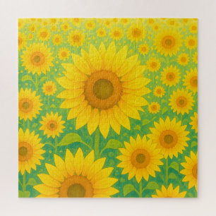 Puzzle Campo de Girasoles Vibrante Patrón