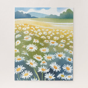 Puzzle Campo de margaritas Pintura floral de prado de f