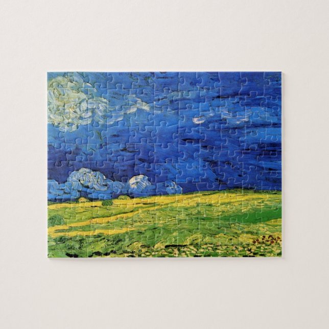 Puzzle Campo de trigo bajo cielo nublado por Vincent van  (Horizontal)