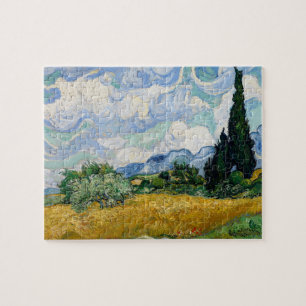 Puzzle Campo de trigo con cipreses de Van Gogh