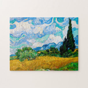 Puzzle Campo de trigo con cipreses, Van Gogh