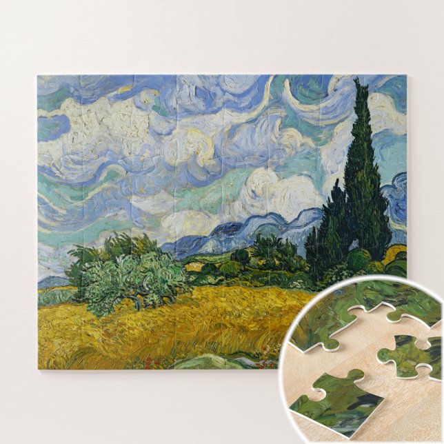 Puzzle Campo de trigo con cipreses, Vincent van Gogh (Subido por el creador)
