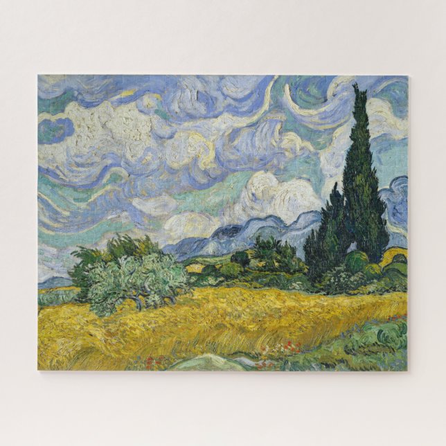 Puzzle Campo de trigo con cipreses Vincent Van Gogh 1889 (Horizontal)