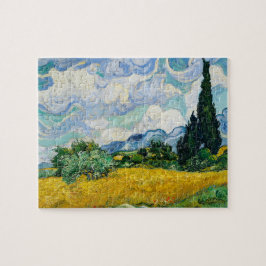 Puzzle Campo de trigo Van Gogh con cipreses. Impresionism