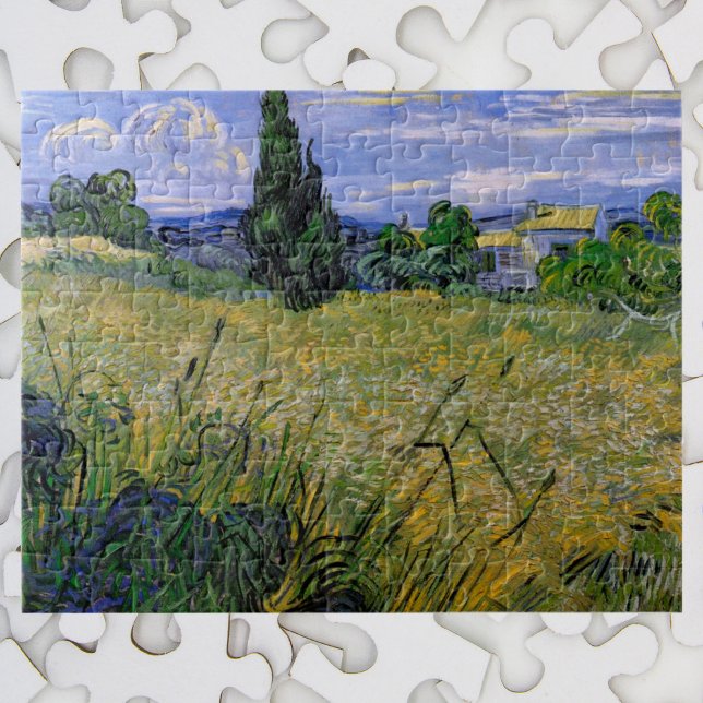 Puzzle Campo de trigo verde con ciprés de Vincent van Gog (Subido por el creador)