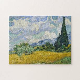 Puzzle Campo de trigo Vincent Van Gogh con cipreses