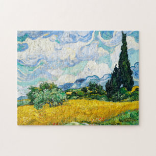 Puzzle Campo de trigo Vincent Van Gogh con cipreses