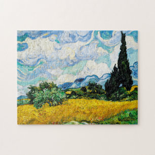 Puzzle Campo de trigo Vincent Van Gogh con cipreses