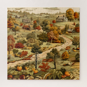 Puzzle Campo Otoñal Antiguo Hojas de Otoño Calabazas Nara
