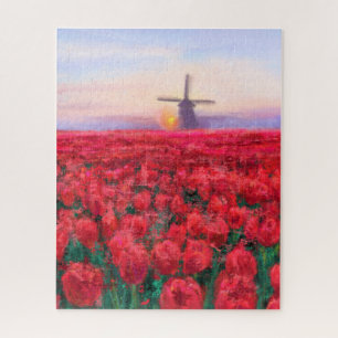 Puzzle Campo Tulips - Paisaje - Primavera en los Países B