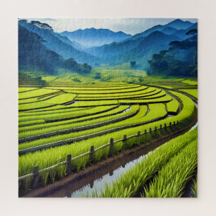 Puzzle Campos de arroz verde