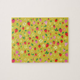 Puzzle Campos de fresa rosa y roja en Chartreuse