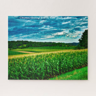Puzzle Campos de maíz de Wisconsin. Felicitaciones de Nav