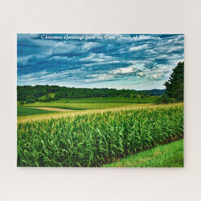 Puzzle Campos de maíz de Wisconsin. Felicitaciones de Nav (Horizontal)