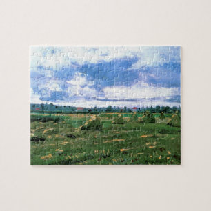 Puzzle Campos de trigo con almiares de Vincent van Gogh