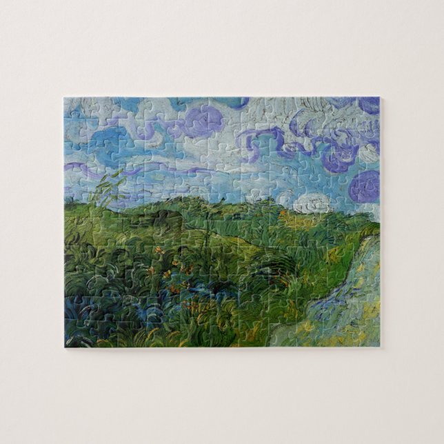 Puzzle Campos de trigo verde de Vincent van Gogh (Horizontal)