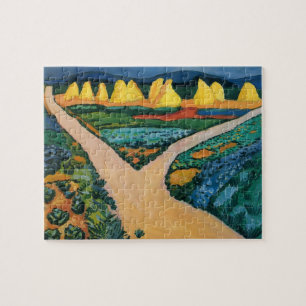 Puzzle Campos de Verduras de August Macke, Arte Antiguo F