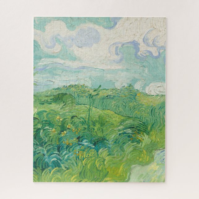Puzzle Campos verdes de trigo Vincent Van Gogh arte fino (Vertical)