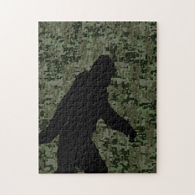 Puzzle Camuflaje digital Sasquatch Black Silhouette (Vertical)